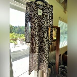 NWT: BARDOT zebra midi dress